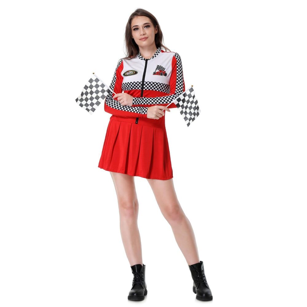 5162 Race Car Driver Costume , Halloween Sexy Racer Car Jumper Dress